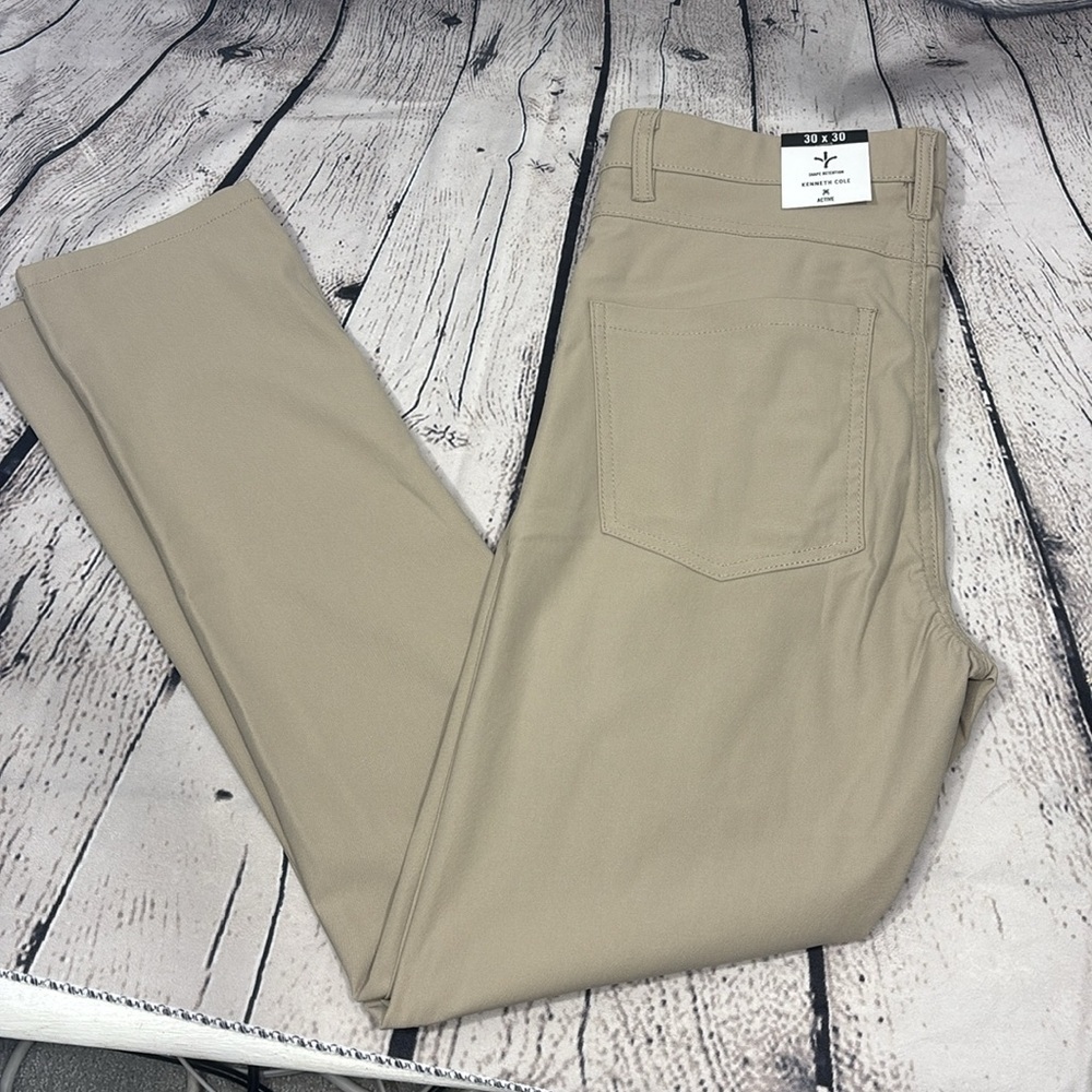 Kenneth Cole Tan Chinos Classic Straight-Leg Cotton Twill
